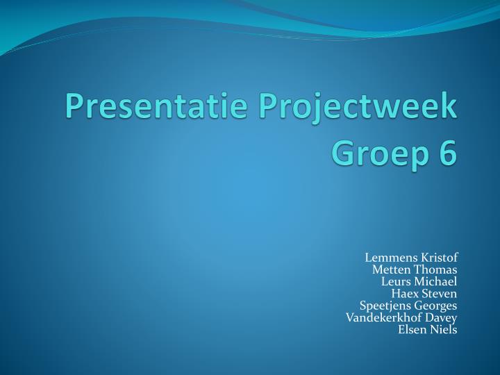 presentatie projectweek groep 6