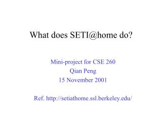 What does SETI@home do?
