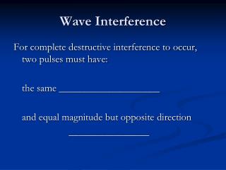 Wave Interference