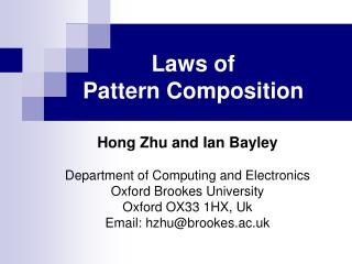 Laws of Pattern Composition