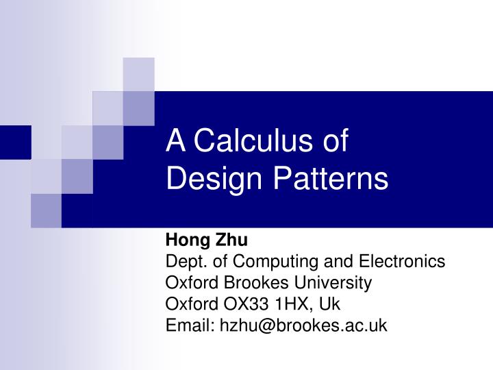 a calculus of design patterns