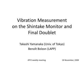 Vibration Measurement on the Shintake Monitor and Final Doublet