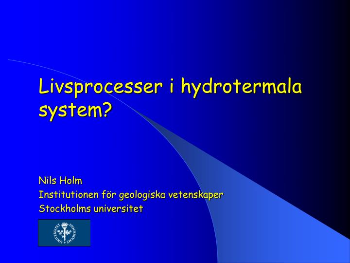livsprocesser i hydrotermala system