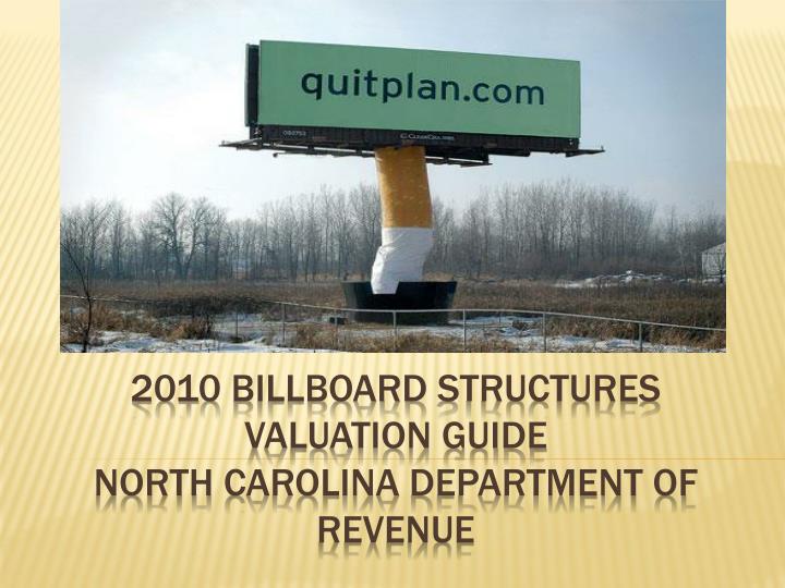 2010 billboard structures valuation guide north carolina department of revenue