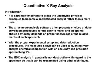 Quantitative X-Ray Analysis
