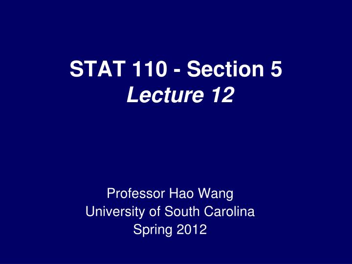 stat 110 section 5 lecture 12