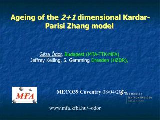 Ageing of the 2+1 dimensional Kardar-Parisi Zhang model