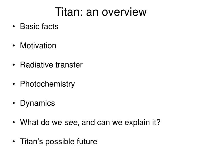 titan an overview