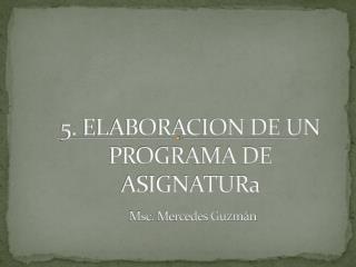 5 elaboracion de un programa de asignatura msc mercedes guzm n