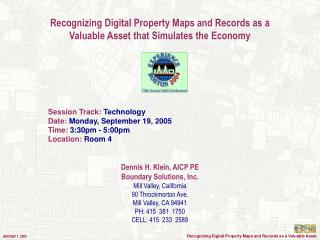 Recognizing Digital Property Maps and Records as a Valuable Asset that Simulates the Economy