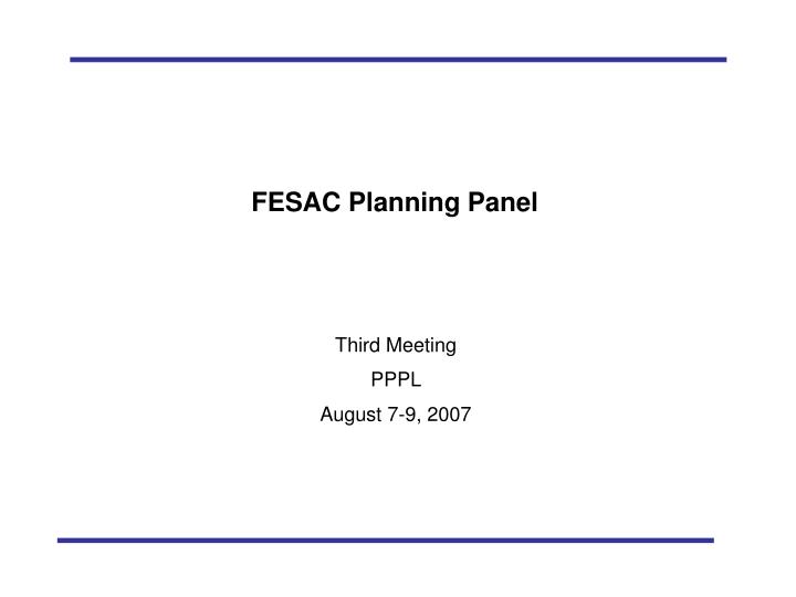 fesac planning panel