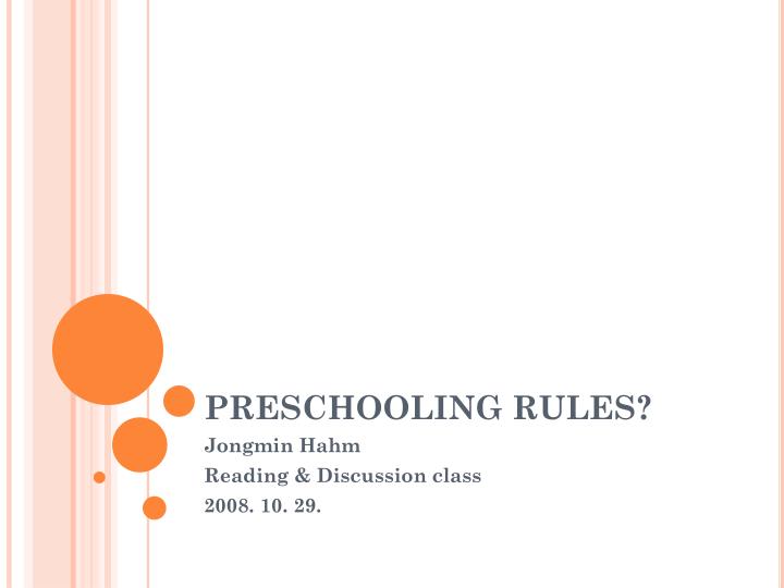 preschooling rules