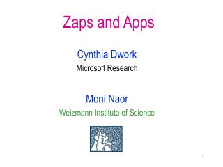Zaps and Apps