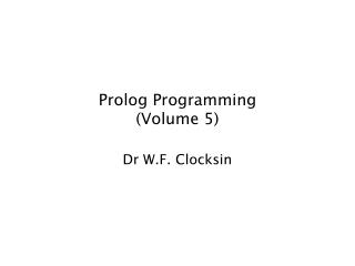 Prolog Programming (Volume 5)