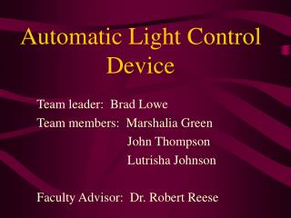Automatic Light Control Device