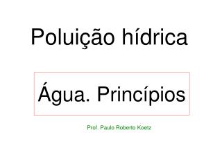 polui o h drica