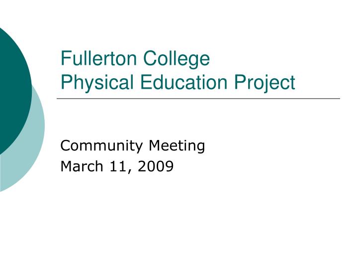 fullerton college physical education project