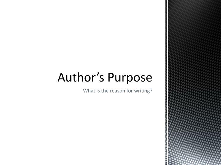 author s purpose