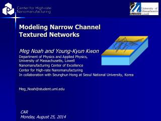 Modeling Narrow Channel Textured Networks