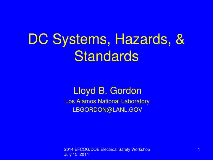 dc systems hazards standards