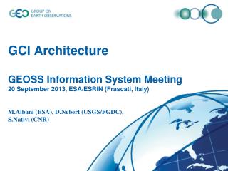 GEOSS Common Infrastructure (1)
