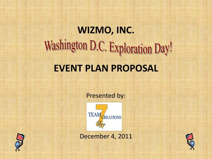 wizmo inc event plan proposal