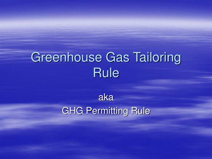 greenhouse gas tailoring rule