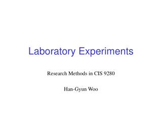 Laboratory Experiments