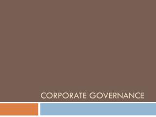 Corporate GOvernance