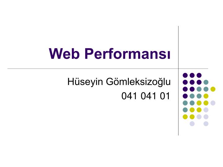 web performans