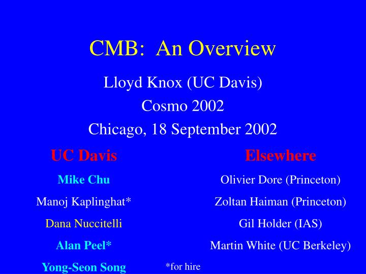 cmb an overview
