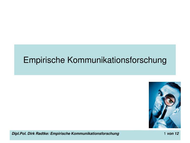 empirische kommunikationsforschung