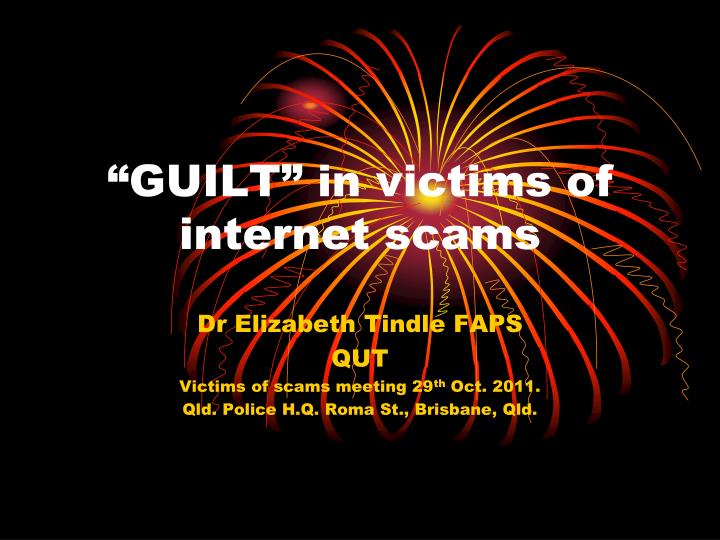 guilt in victims of internet scams