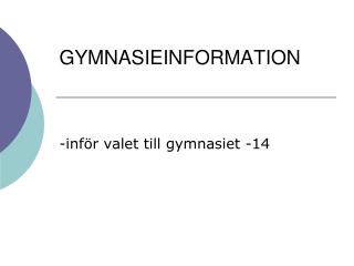 gymnasieinformation