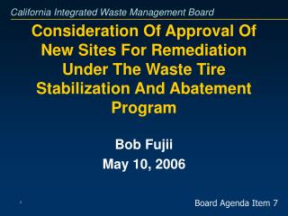 Bob Fujii May 10, 2006