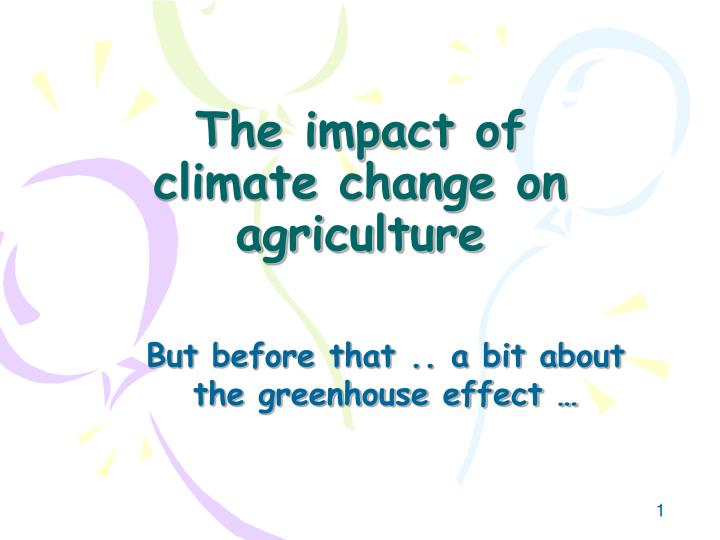 the impact of climate change on agriculture