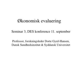 konomisk evaluering