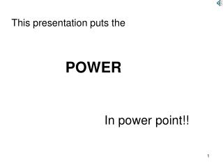 This presentation puts the