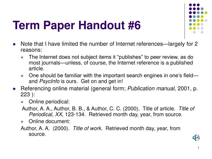 term paper handout 6