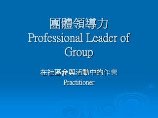 professional leader of group