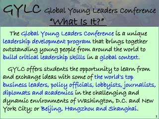 GYLC Global Young Leaders Conference