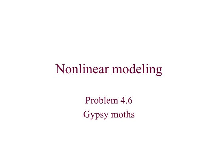 nonlinear modeling