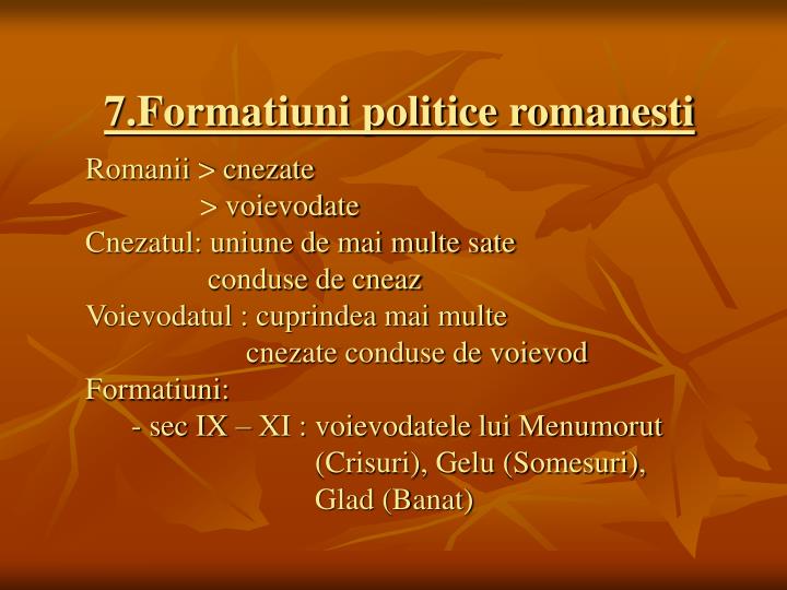 7 formatiuni politice romanesti