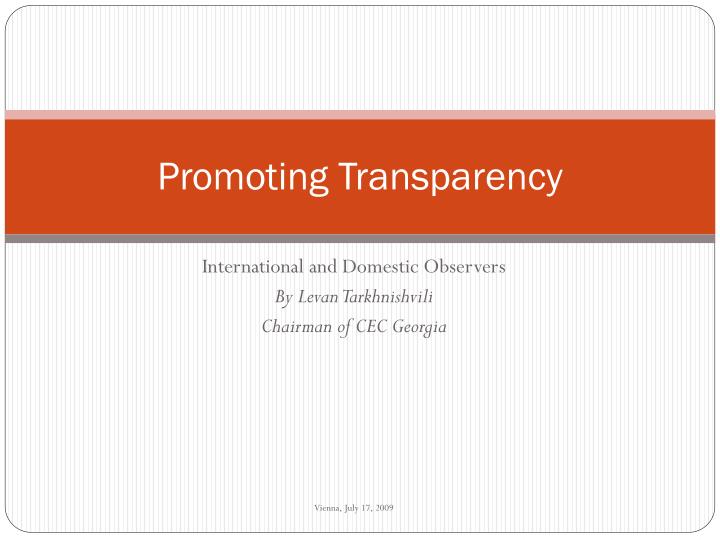 promoting transparency