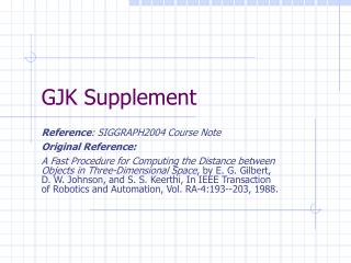 GJK Supplement
