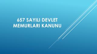 657 say l devlet memurlar kanunu