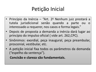 peti o inicial