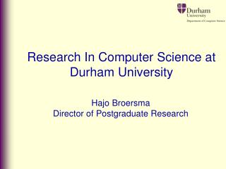 Research In Computer Science at Durham University