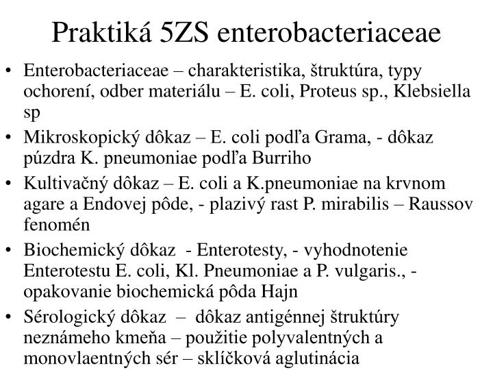 praktik 5zs enterobacteriaceae