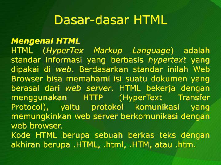 dasar dasar html